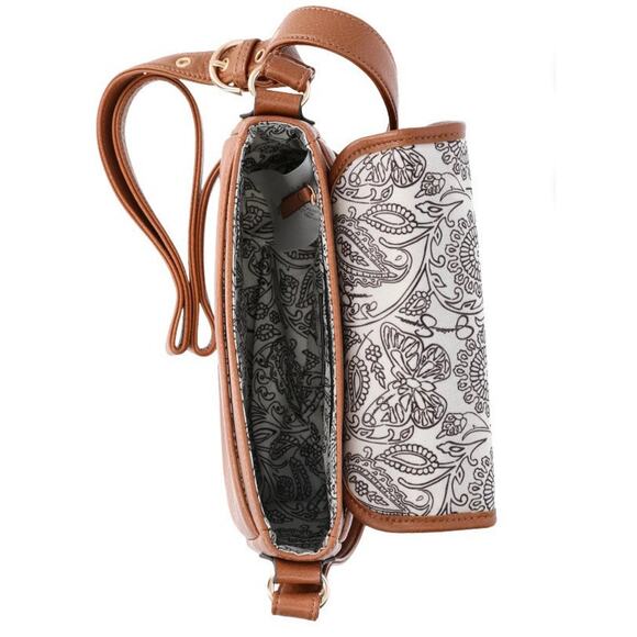 Jessica Simpson Woman's Jessie Crossbody Handbag, Cognac & Faux Shearling - Picture 5 of 6